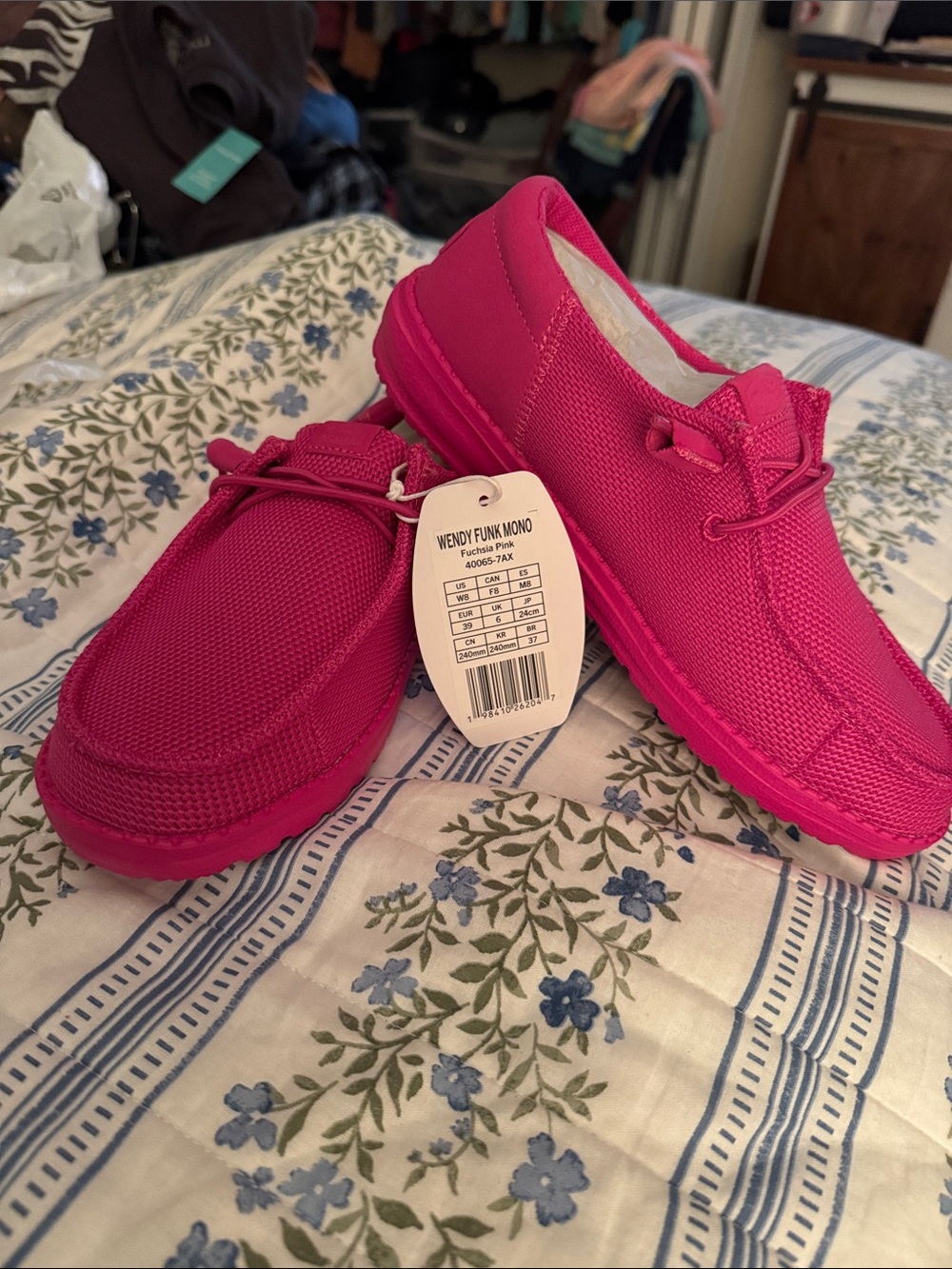 Hey Dude Bright Pink Womens Slip-On Sneakers - Picture 2 of 3